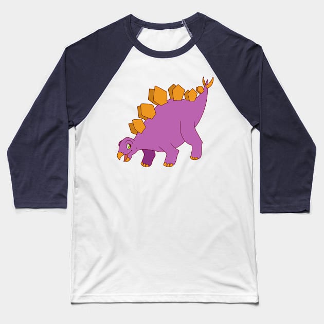 Stegosaurus Baseball T-Shirt by AndySaljim